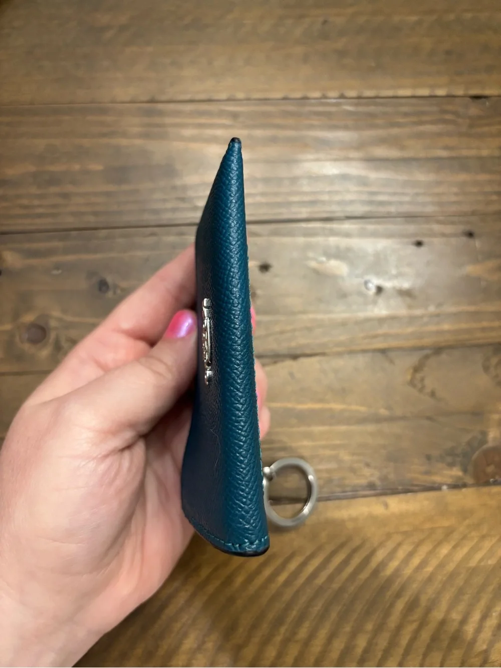 Coach Teal Mini Skinny ID Case Card Holder